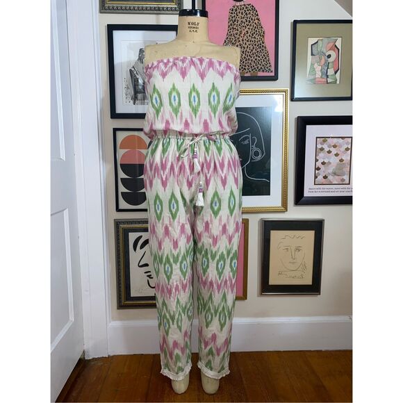 Calypso St Barth Women’s Size Small Garudi Jumpsuit Coconut Ikat Pattern NWT - Picture 6 of 8